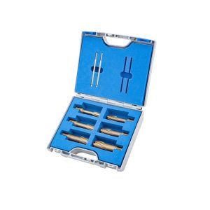 Kit BASIC,    Hard-Line55 6 carbide tipped annular cutters:  drill depth 55mm, Nitto/Uni- shank 19mm (3/4'), 1 pc each ? 9/16', 5/8', 3/4', 13/16', 15/16', 1.1/16', 2 ejector pins 6,34x102mm
