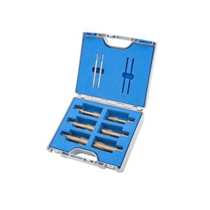 Kit BASIC,    Hard-Line55 6 carbide tipped annular cutters:  drill depth 55mm, Nitto/Uni- shank 19mm (3/4'), 2 pcs each ? 13/16', 15/16', 1.1/16', 2 ejector pins 6,34x102mm