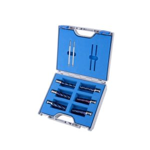 Kit BASIC,    Blue-Drill Line55 6 HSS-XE+DURABLUE-coated annular cutters:  drill depth 55mm, Nitto/Uni- shank 19mm (3/4'),  2 pcs each ? 14, 18, 22mm, 2 ejector pins 6,34x102mm